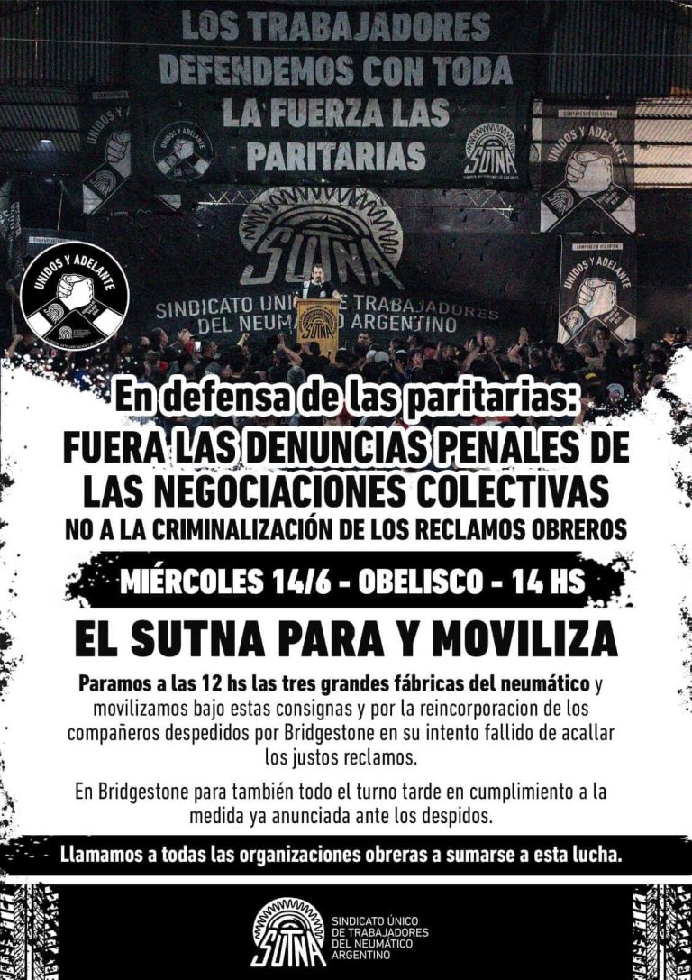 FUERA LAS DENUNCIAS PENALES DE LAS NEGOCIACIONES COLECTIVAS