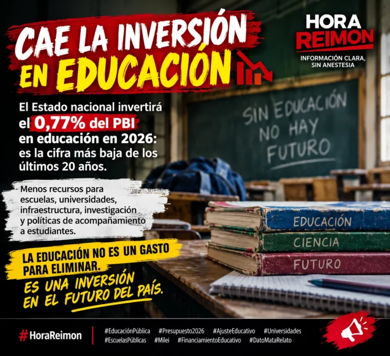 CAE LA INVERSIÓN EN EDUCACIÓN: EL AJUSTE TAMBIÉN LLEGA A LAS AULAS